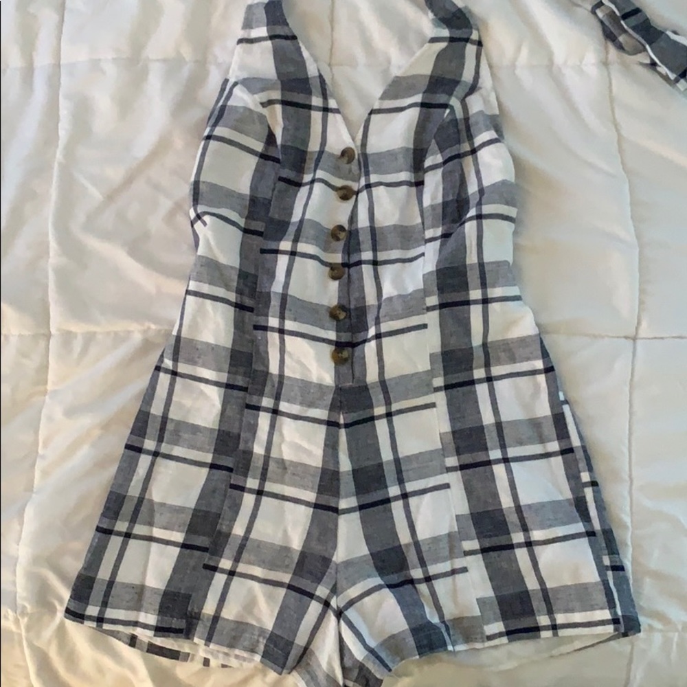 Size Small American Eagle Plaid Romper